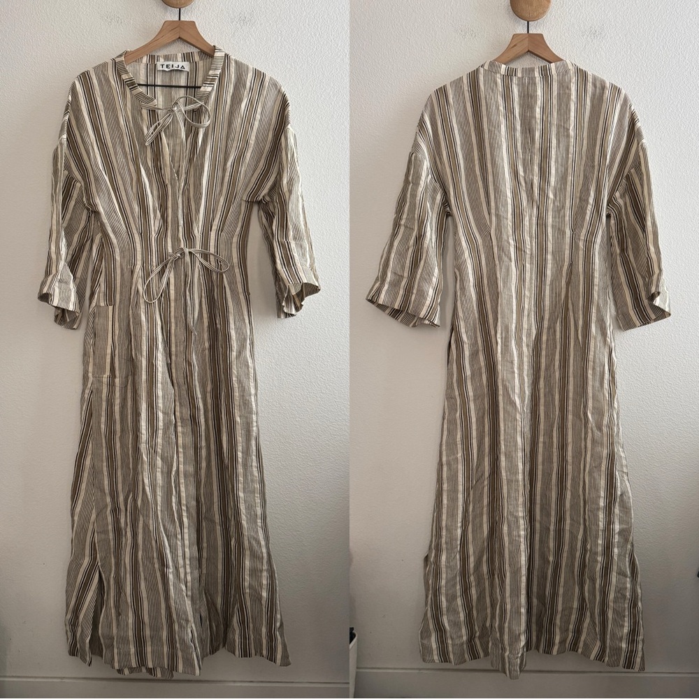 Teija Striped Linen Dress